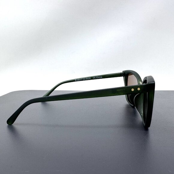 Ryan Simkhai Eyeshop Sunglasses  R-2017  C2 Green Gold Cat Eye Polarized - Picture 4 of 11